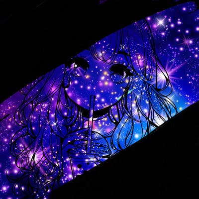 realistic girl drink a boba