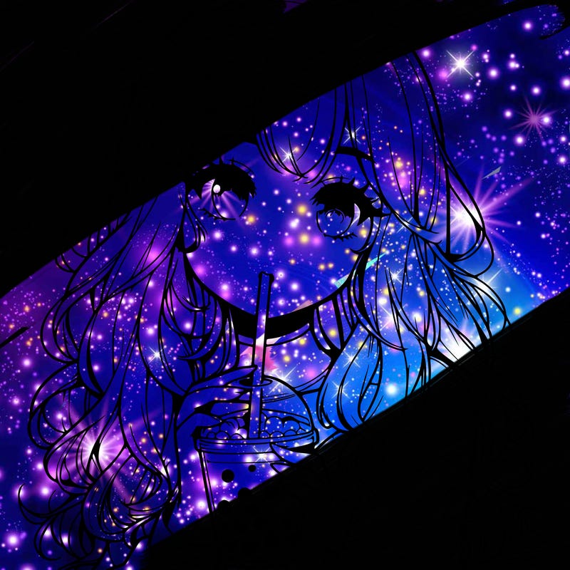 realistic girl drink a boba