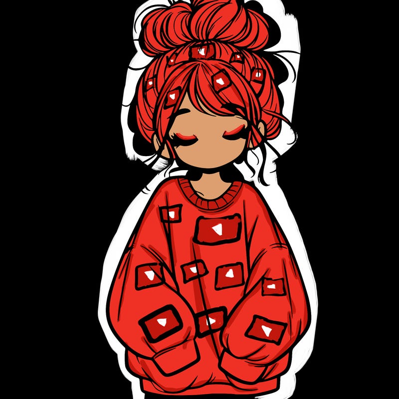 girl with baggy sweatshirt and messy bun