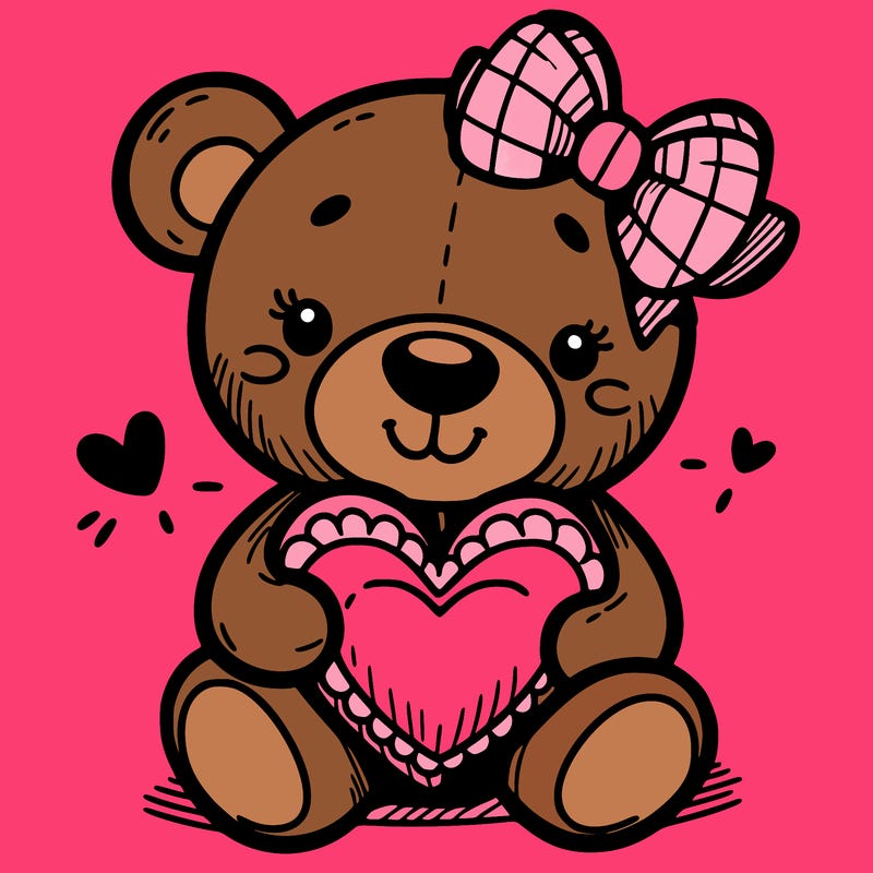 teddy bear hugging a heart