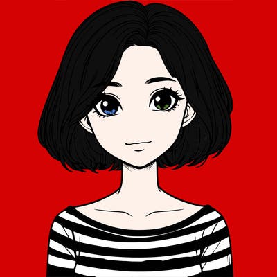 realistic girl with short hair