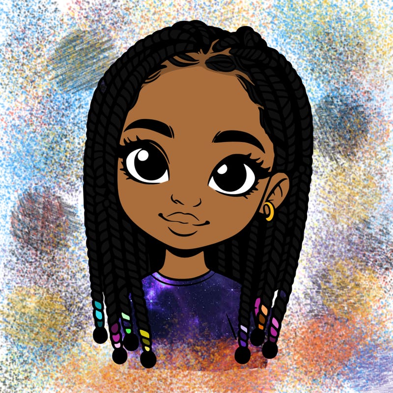 black girl with box braids