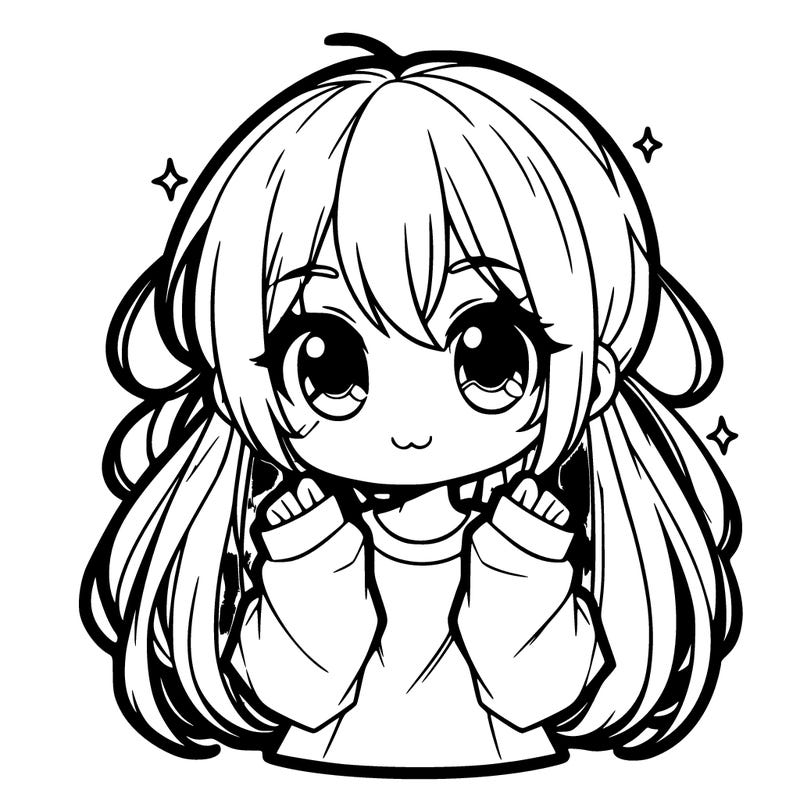 cute anime girl long hair