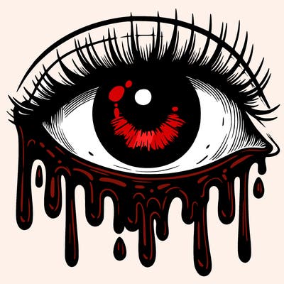 driping realistic eye