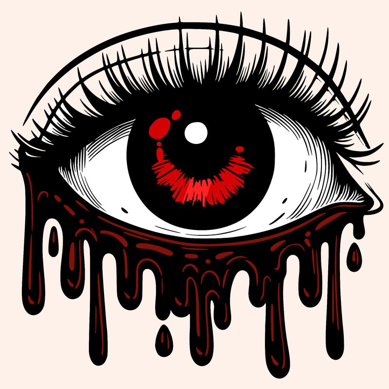 driping realistic eye