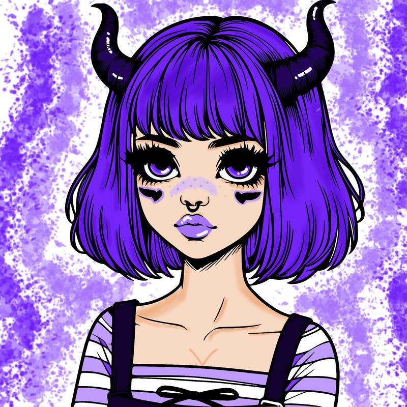 realistic girl with horns