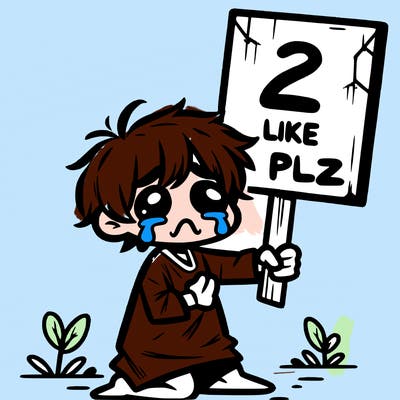 small poor toddler crying with sign that says 2 like plz