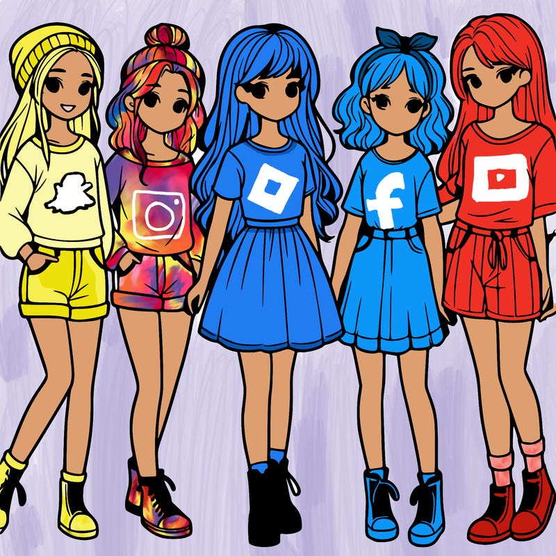 a group of five girls