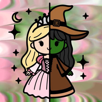 split princess and witch