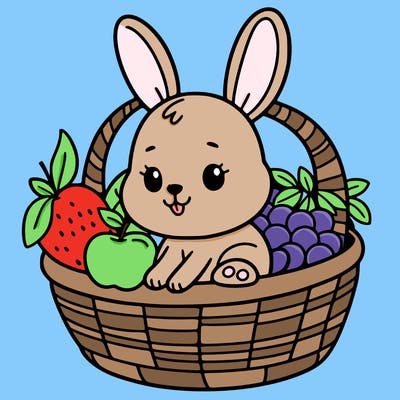 bunny in a fruit basket
