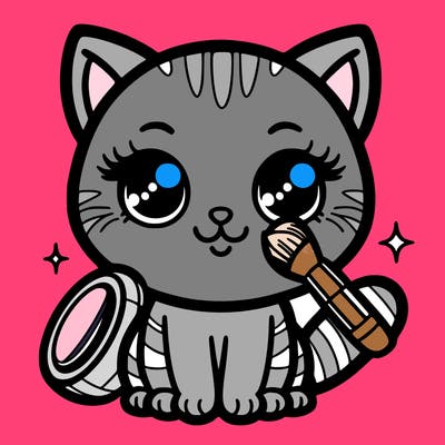 cat with make-up