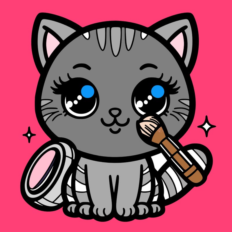 cat with make-up