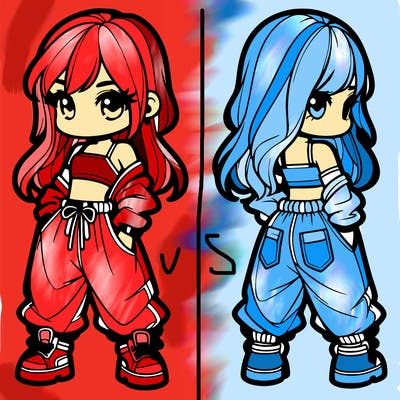 girl in crop top and baggy pants