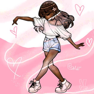 realistic girl danceing