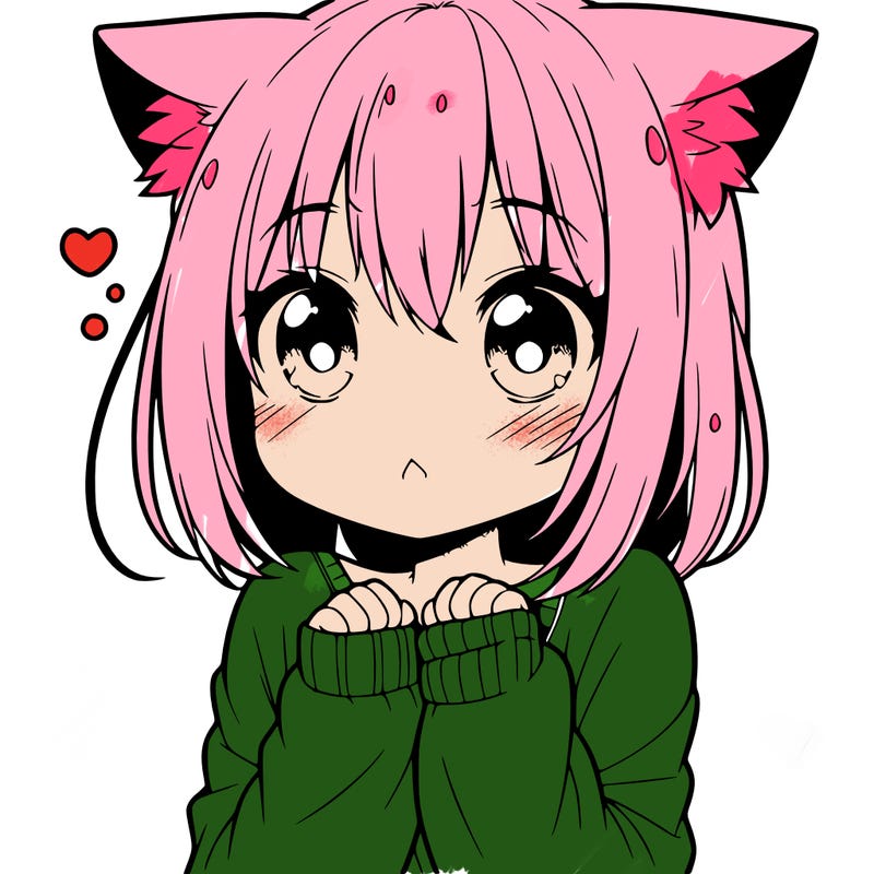 shy anime catgirl