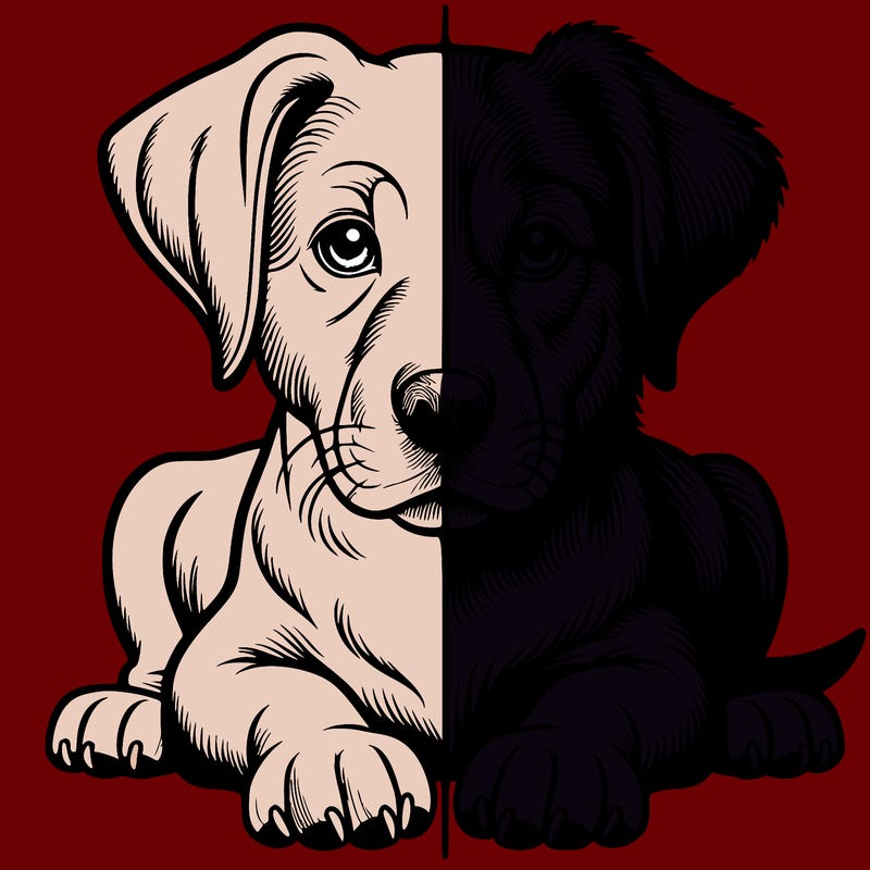 realistic dog split picture