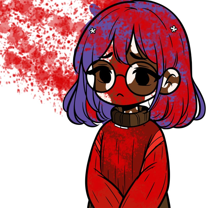 sad girl with glasses in a sweater