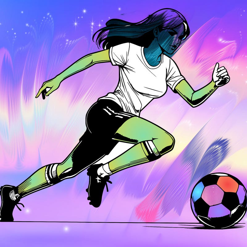 realistic woman playing soccer