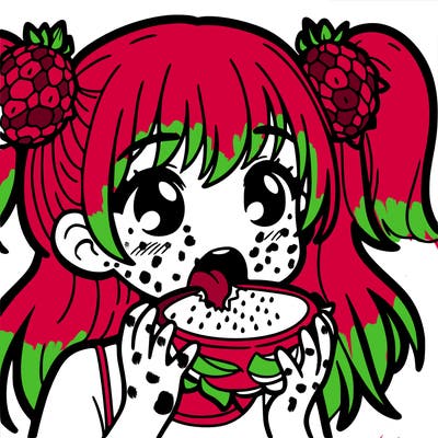 girl eating dragonfruit