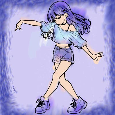 realistic girl danceing