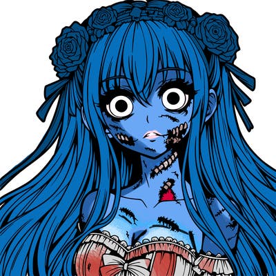 zombie anime girl long haired