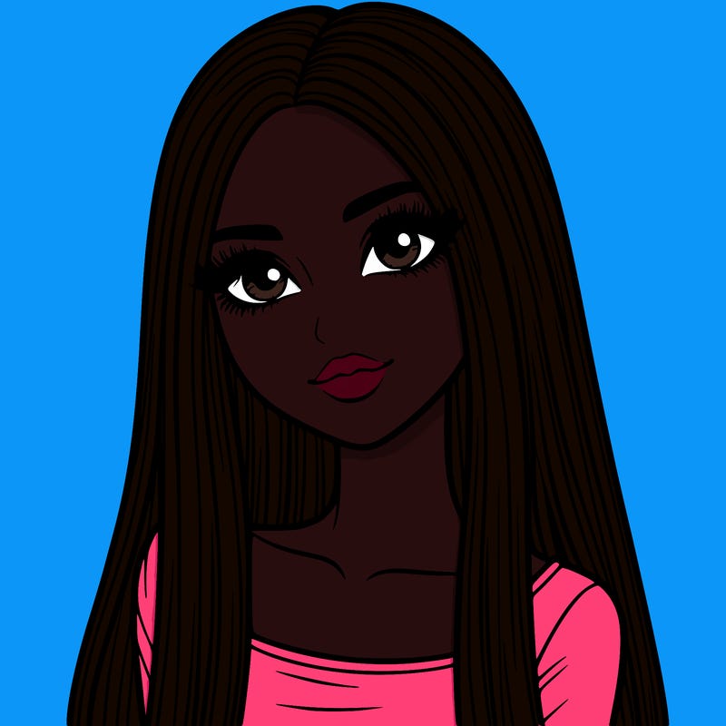 realistic girl with straight and long hair