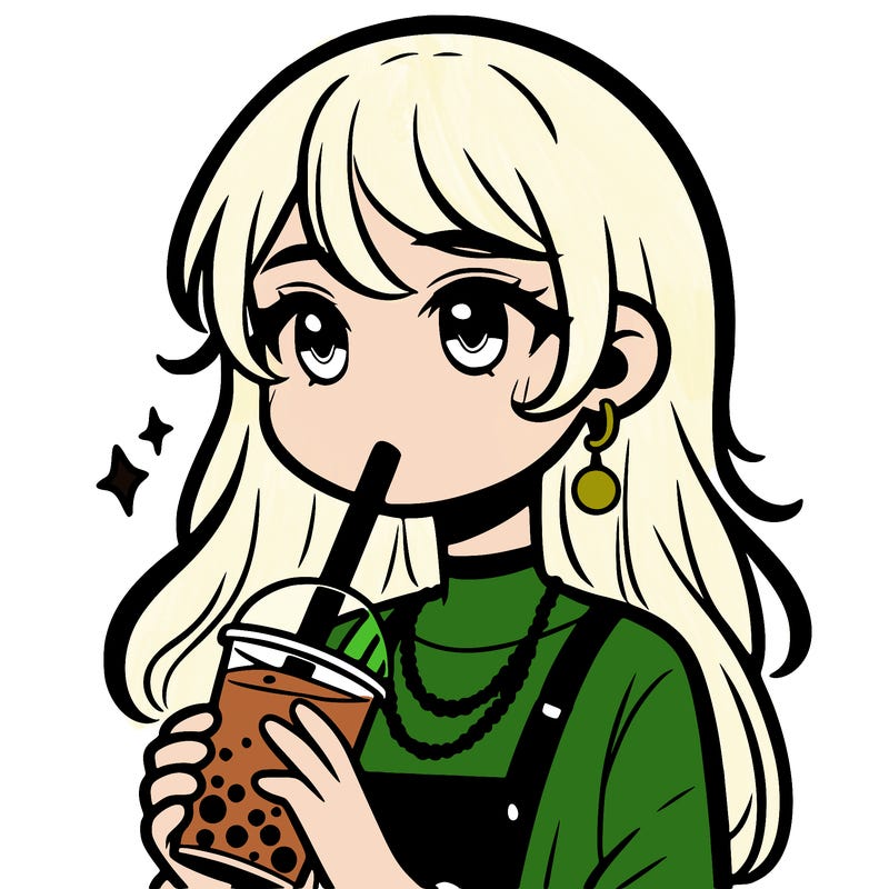 teenage girl drinking boba