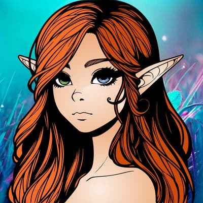 elf girl realistic dark fantasy