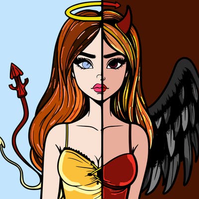 devil vs angel realistic girl