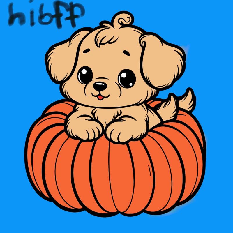 cute little puppy in a pumpkin