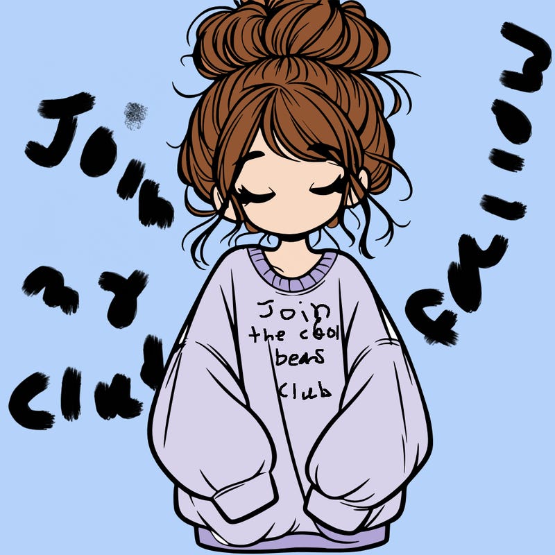 girl with baggy sweatshirt and messy bun