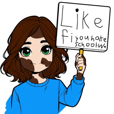 realistic girl holding up a sign