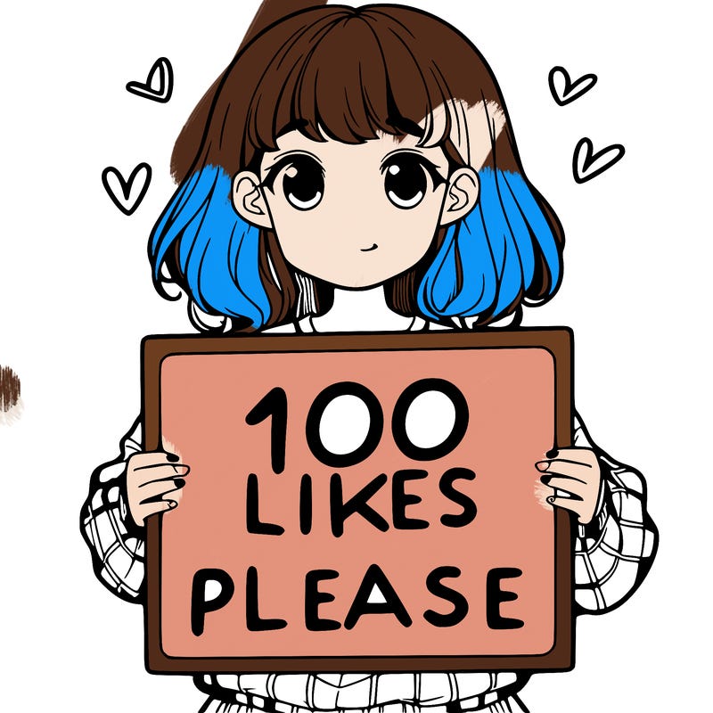 a girl holding a sign saying 100 likes please