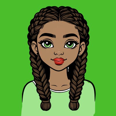 realistic girl with braids