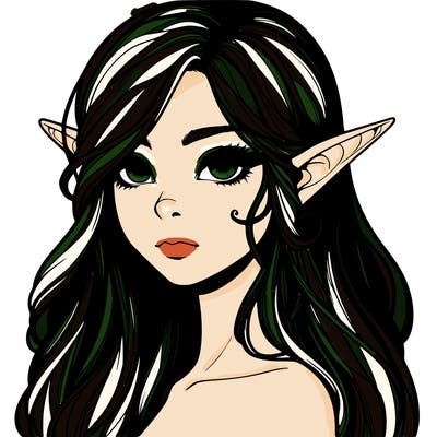 elf girl realistic dark fantasy