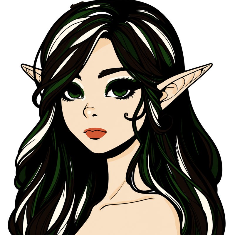 elf girl realistic dark fantasy