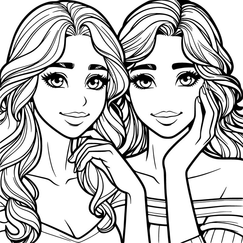 beautiful women best friends realistic