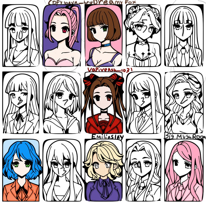 girls that look diffrent anime