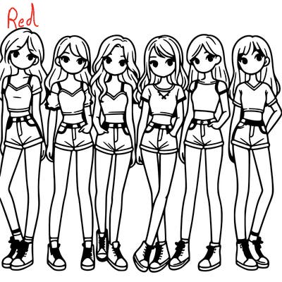 a group of girls wearing crop tops and shorts