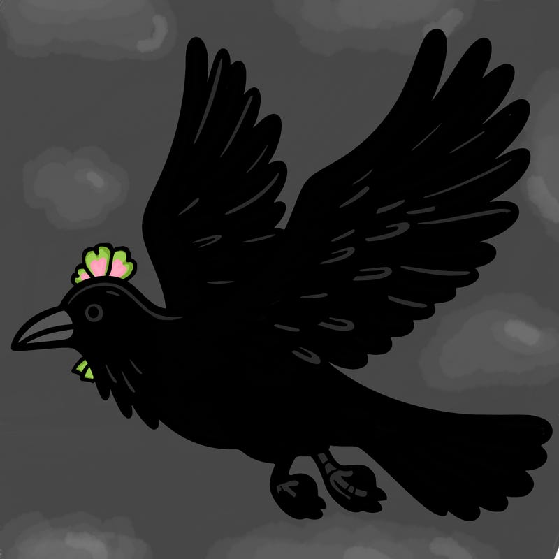 a flying crow