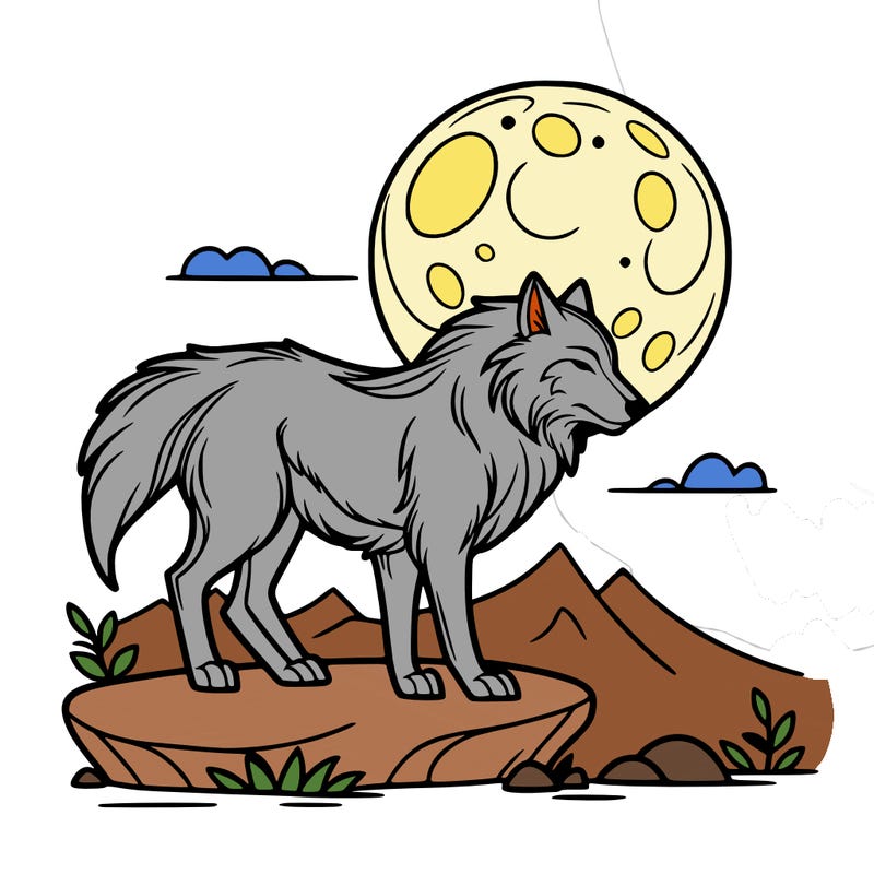wolf moonlight