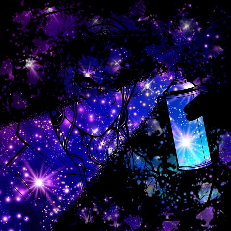 a realistic girl, spray painting