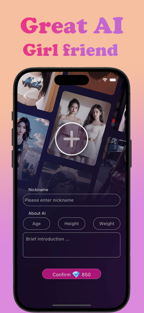 holo-AIGirls - Interfaz para personalizar el perfil de una novia de IA en la aplicación holo-AIGirls