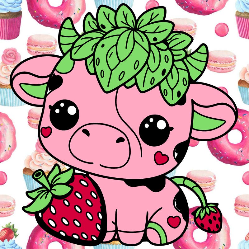 cute strawberry cow