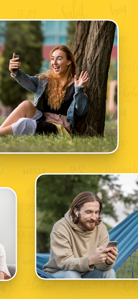 CR Video Chat - Personas usando la aplicación CR Video Chat para videollamadas y descubrimiento social