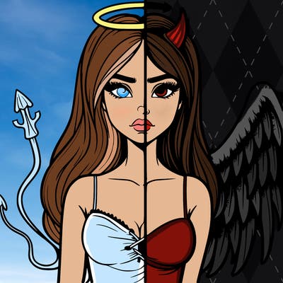 devil vs angel realistic girl