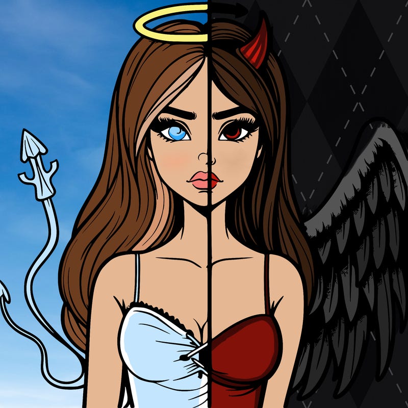 devil vs angel realistic girl