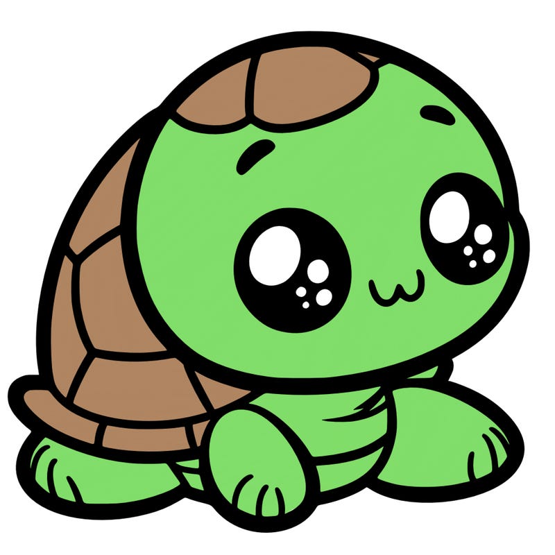 cute little animated turtle