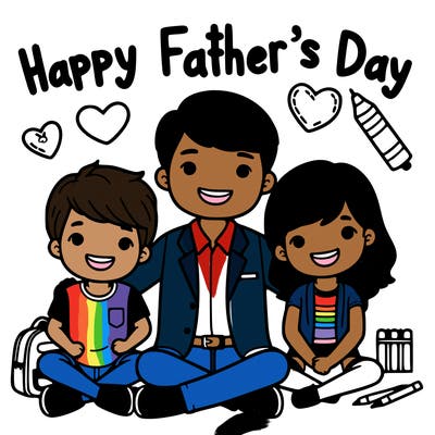happy father’s day with your two sons and daughter