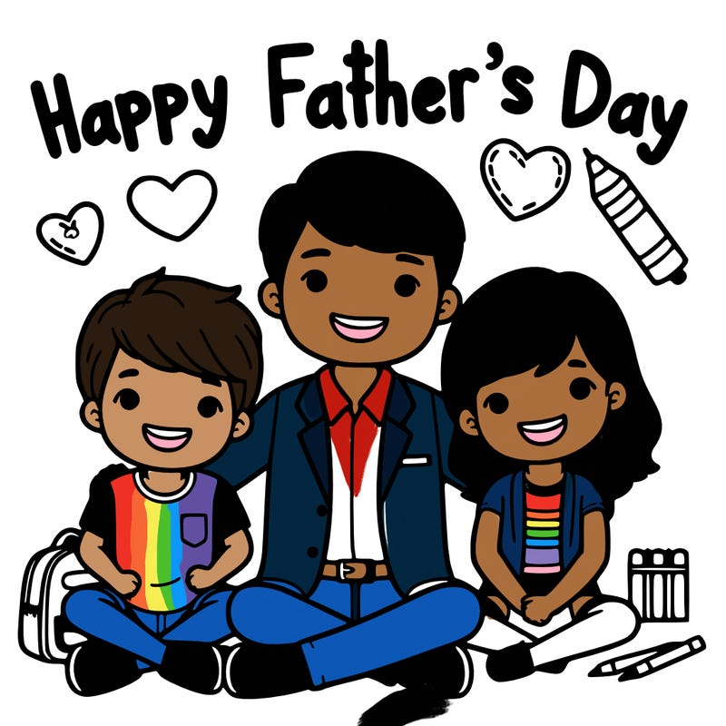 happy father’s day with your two sons and daughter